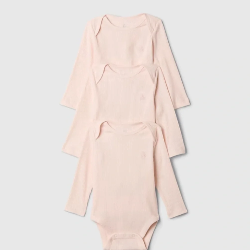 GAP Soft Pink Long Sleeve Bodysuit Set onesie